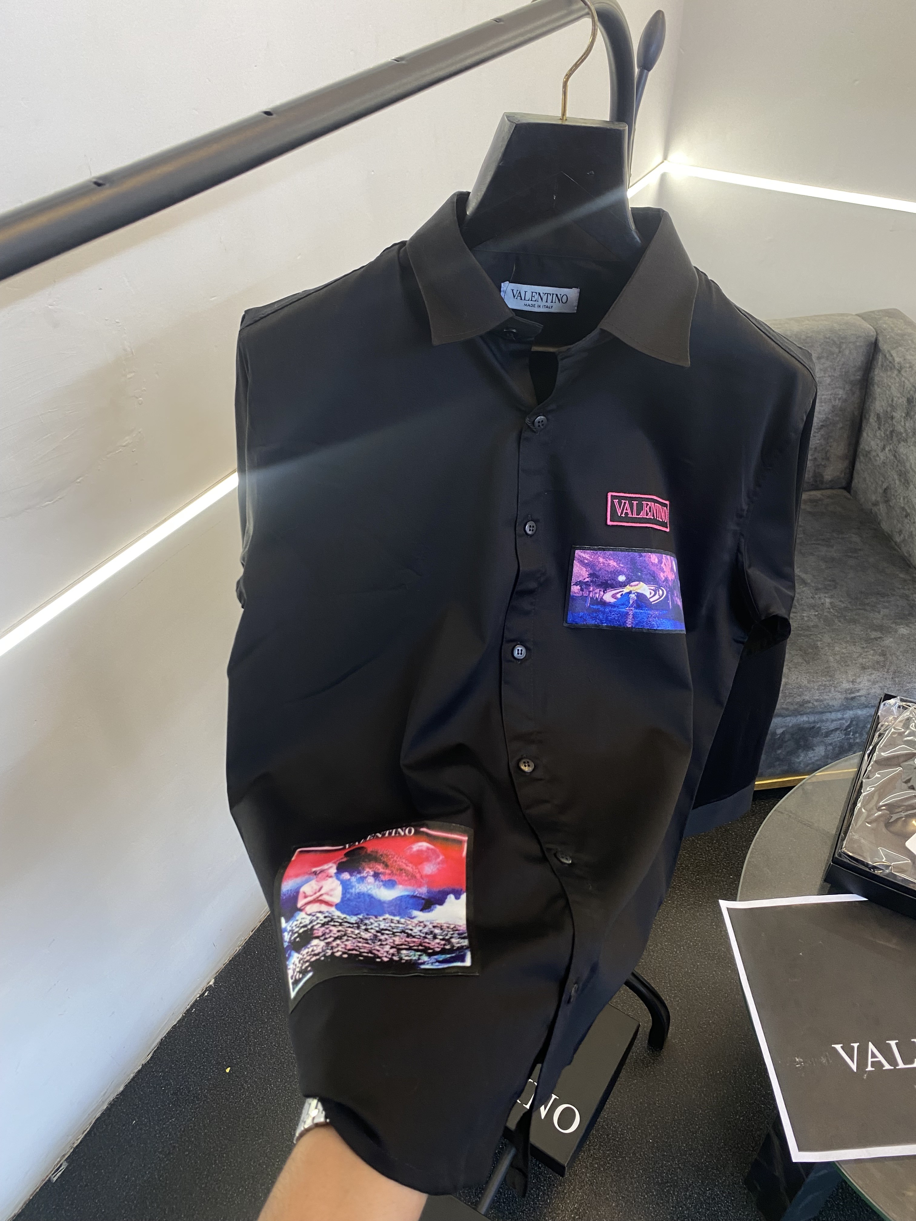Valentyno garavani water nights patches box pack shirt black