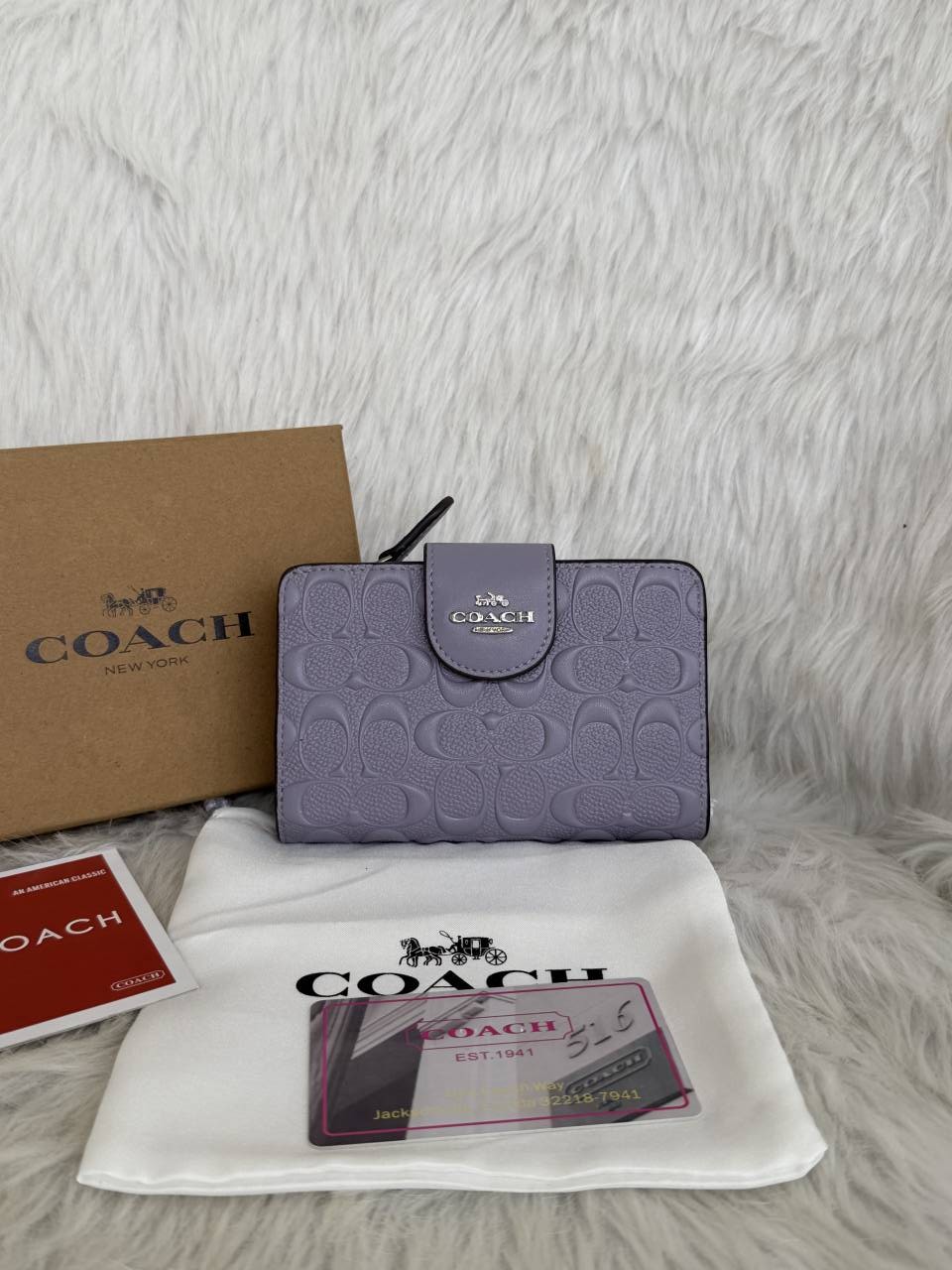Coacchh A8 Corner Zip Signature Wallet With Original Box DustCover Tags Card Highend Quality