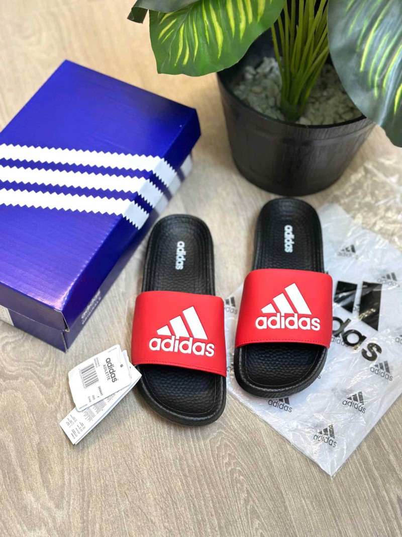 Adiddas Hyper Boost Premium Red Black White Slides SE12