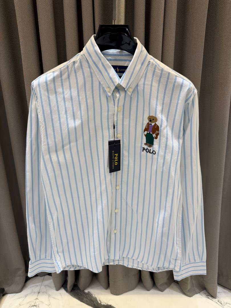 Ralp Lauren Chest Teddy Full Sleeves Shirt Sky