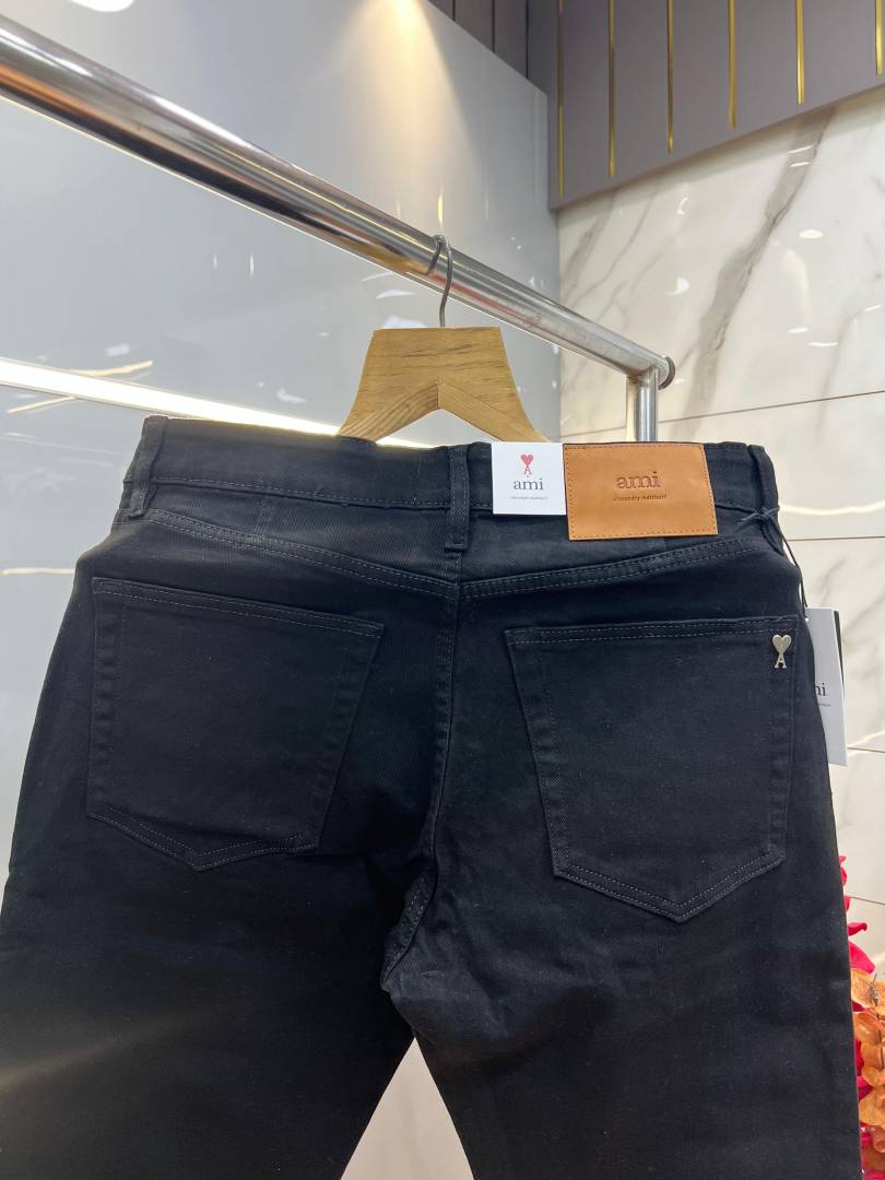Ami Black Premium Imported Stretchable Lycra Fabric Straight Fit Denim 4129
