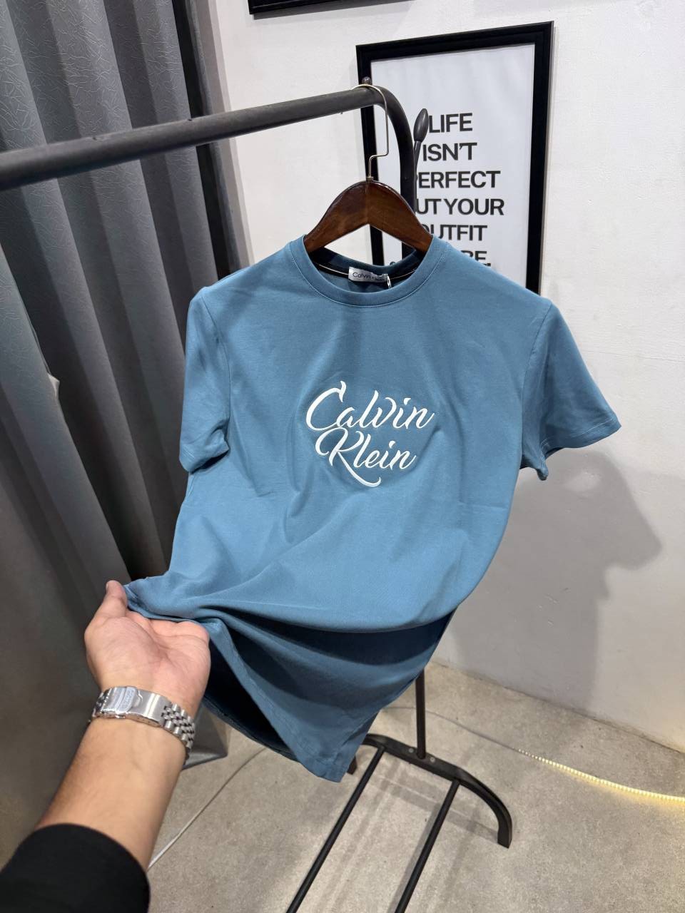 Calvin klei imported round neck tshirt c green