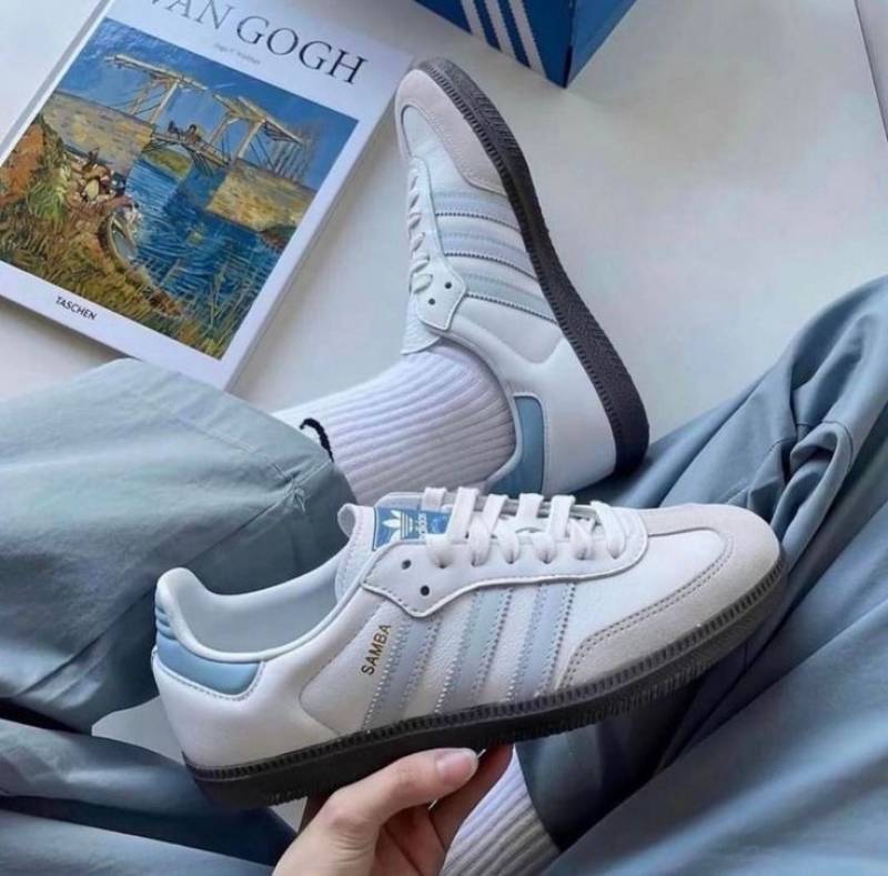 Adiddas Samba Sky Blue Women Leather Quality