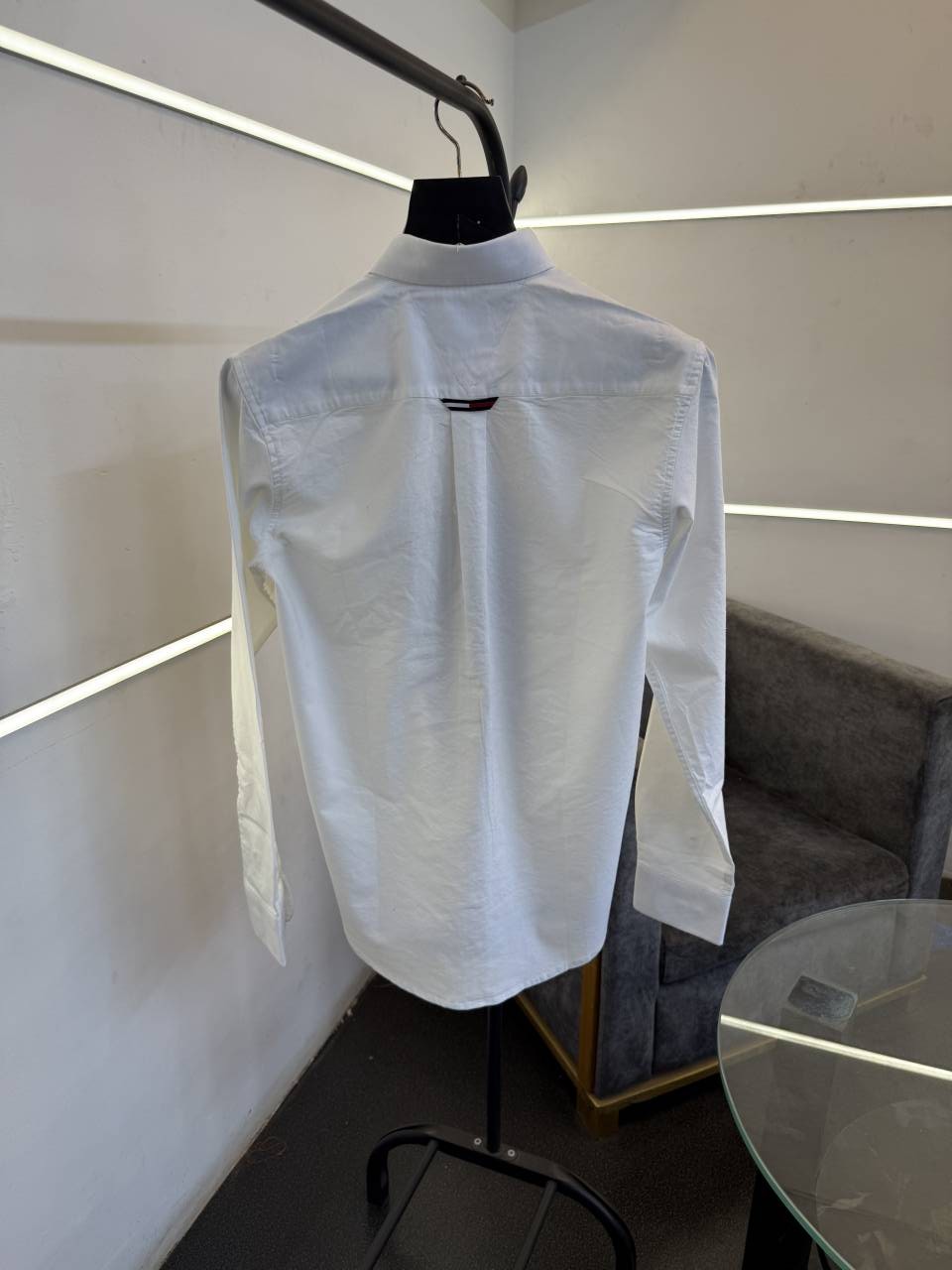 Tommy hilfigar H logo imported full sleeves shirt white sale