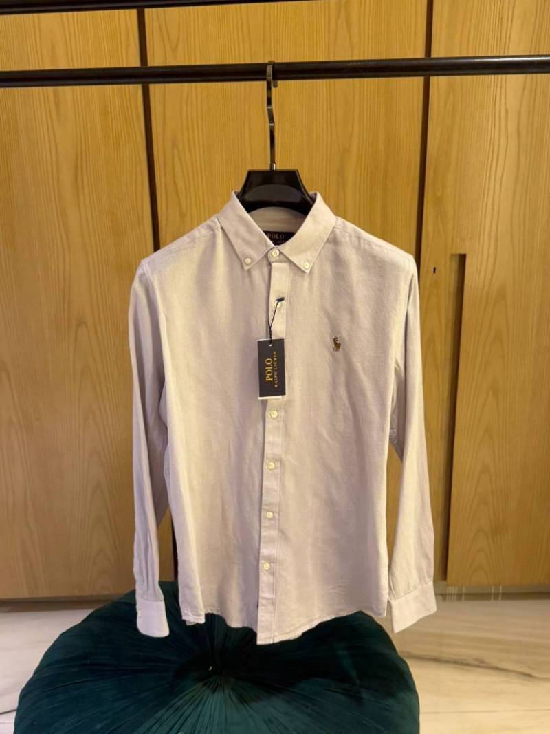 RALPx-H Lx-AUREN P-OLO IMPORTED STORE ARTICLE SHIRT linen fabric GREY COLOUR