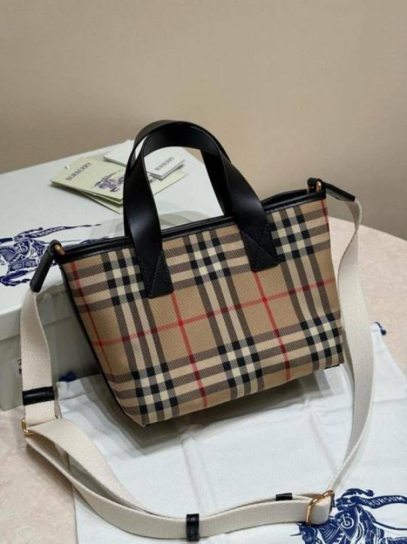 Burbberry Classic Check Tote Hand Bag With OG Box & Dust Bag (Checks - 1154)