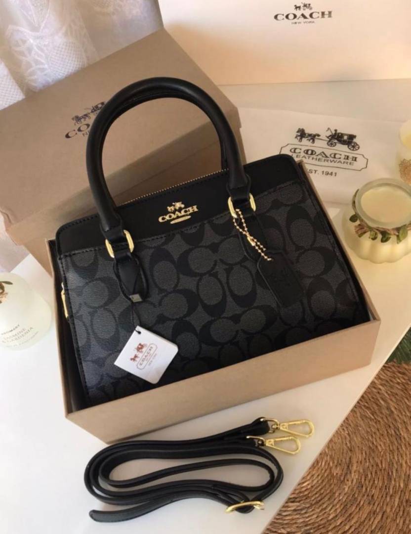 Coacch_Black-Black_Darcie_Medium_Satchel_Bag_With_DustCover