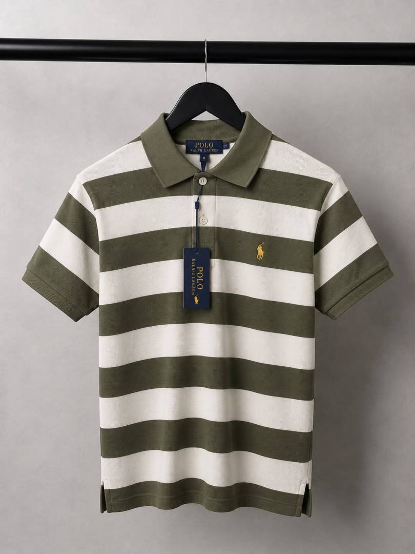 Ralp_ Laure_n Premium Knit Striped Polo T-Shirt With OG Box Packaging 1471. Sale offer VS1000
