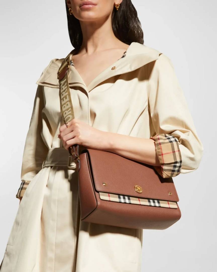 Burberrry CB Note Leather Flap Crossbody Bag With Original Box & CarryBag
