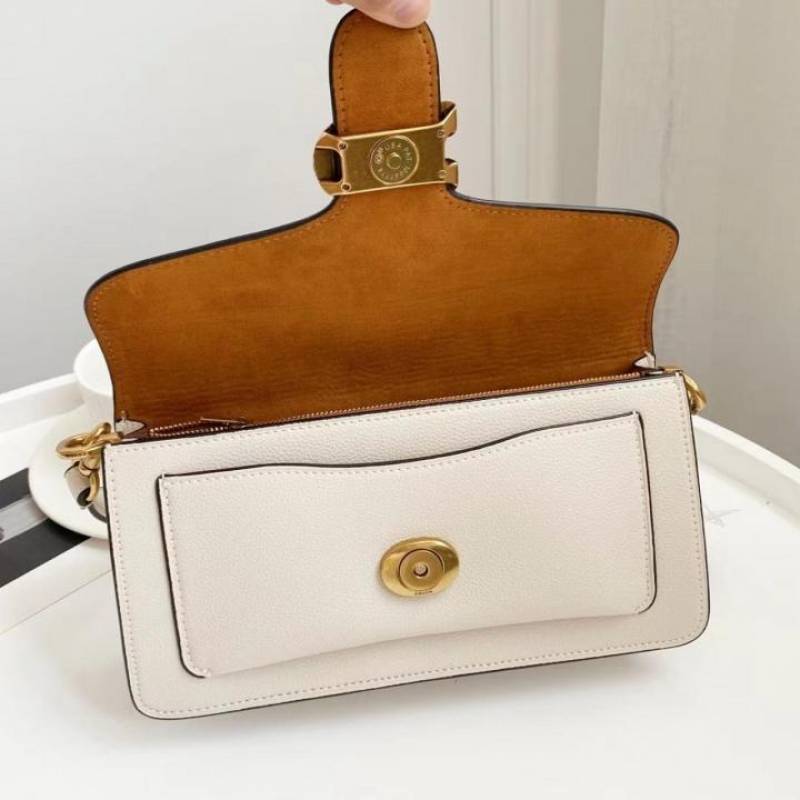 Coaach Tabby 26 Exclusive Quality Shoulder Bag With OG Box & Dust Bag & 2 Belts (White - 1204)