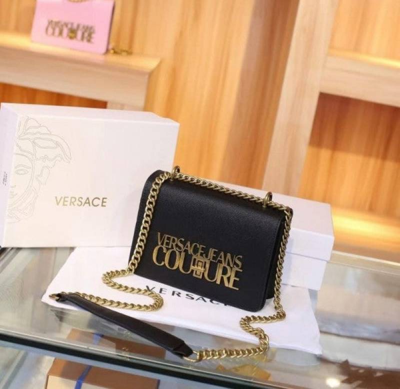 Versace Jeans Couture Saffiano Lock Crossbody Bag With OG Gift Box & Dust Bag