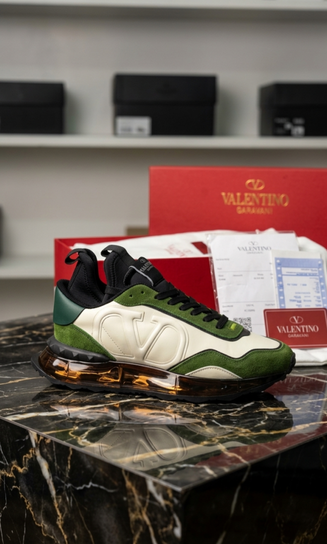 VALENTYNO GARAVANI GREEN SUEDE METALLIC GOLD