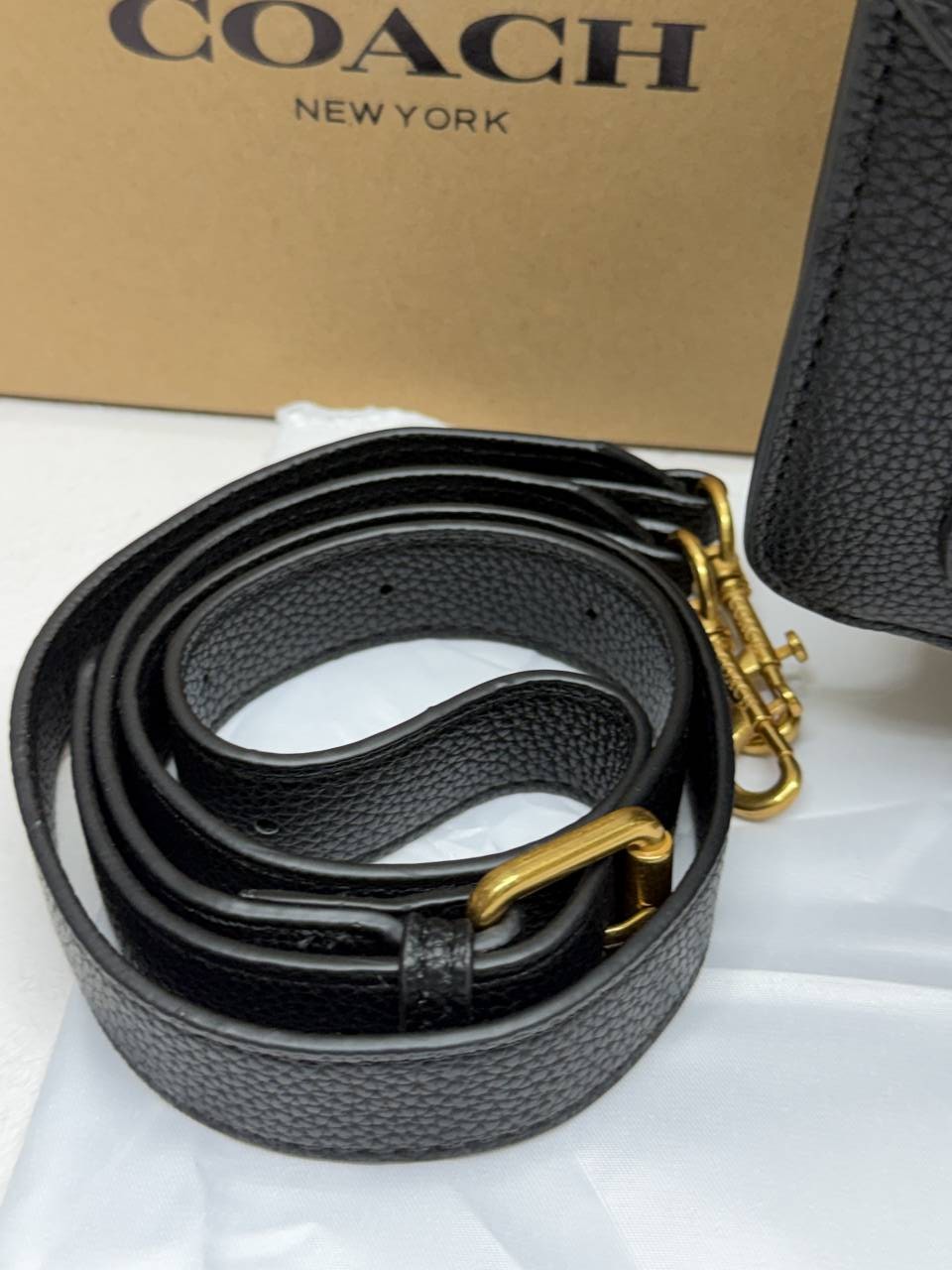 Coacch Tabby 26 Black Shoulder Crossbody Bag With Original Box 2 Belt (Short Long)