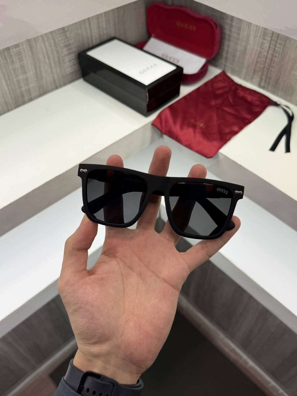 Guchi 1390 Premium sunglass (Matt Black)