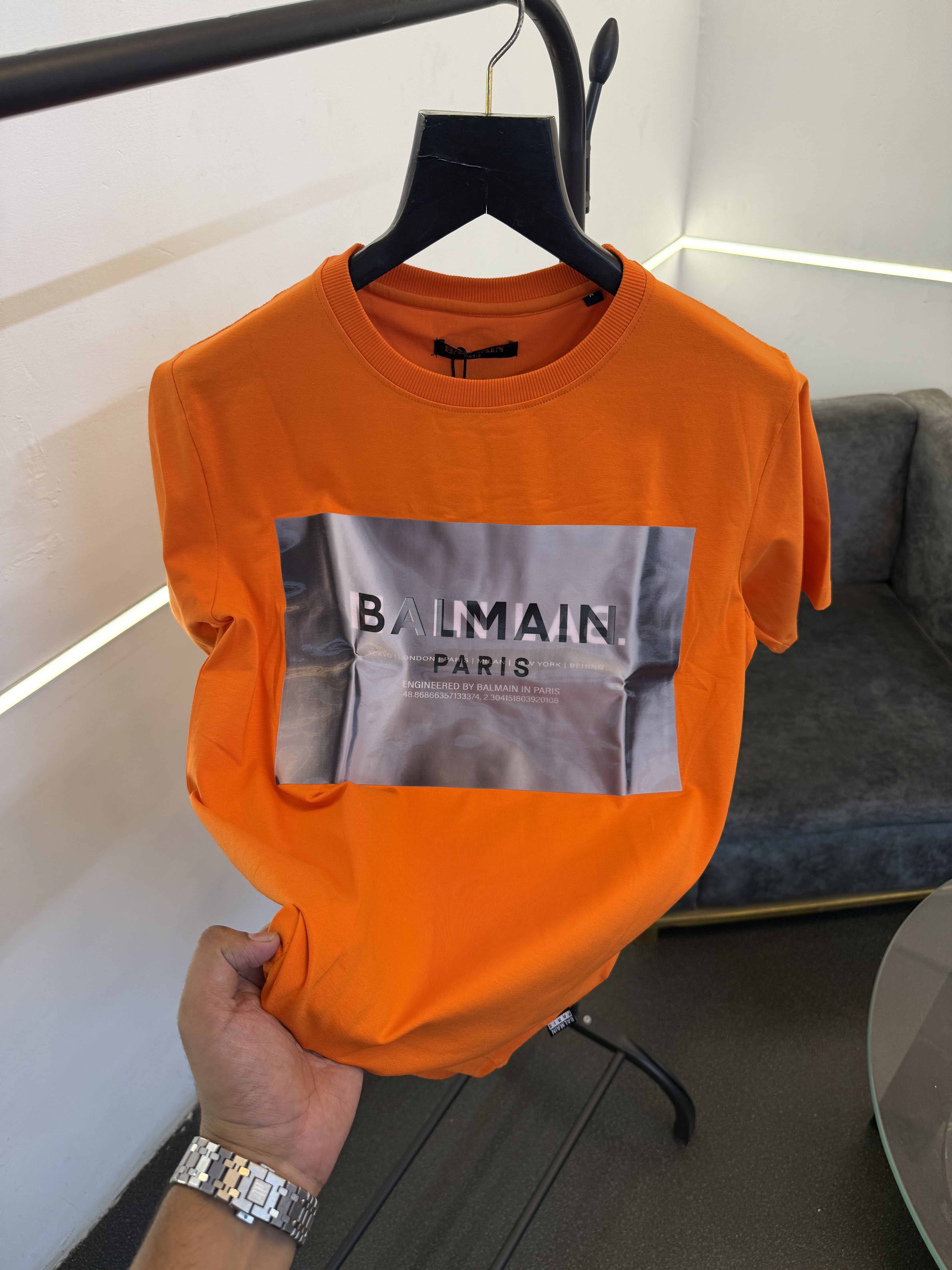 Balman Turkey imported round neck 3d print patch tshirt orange sale