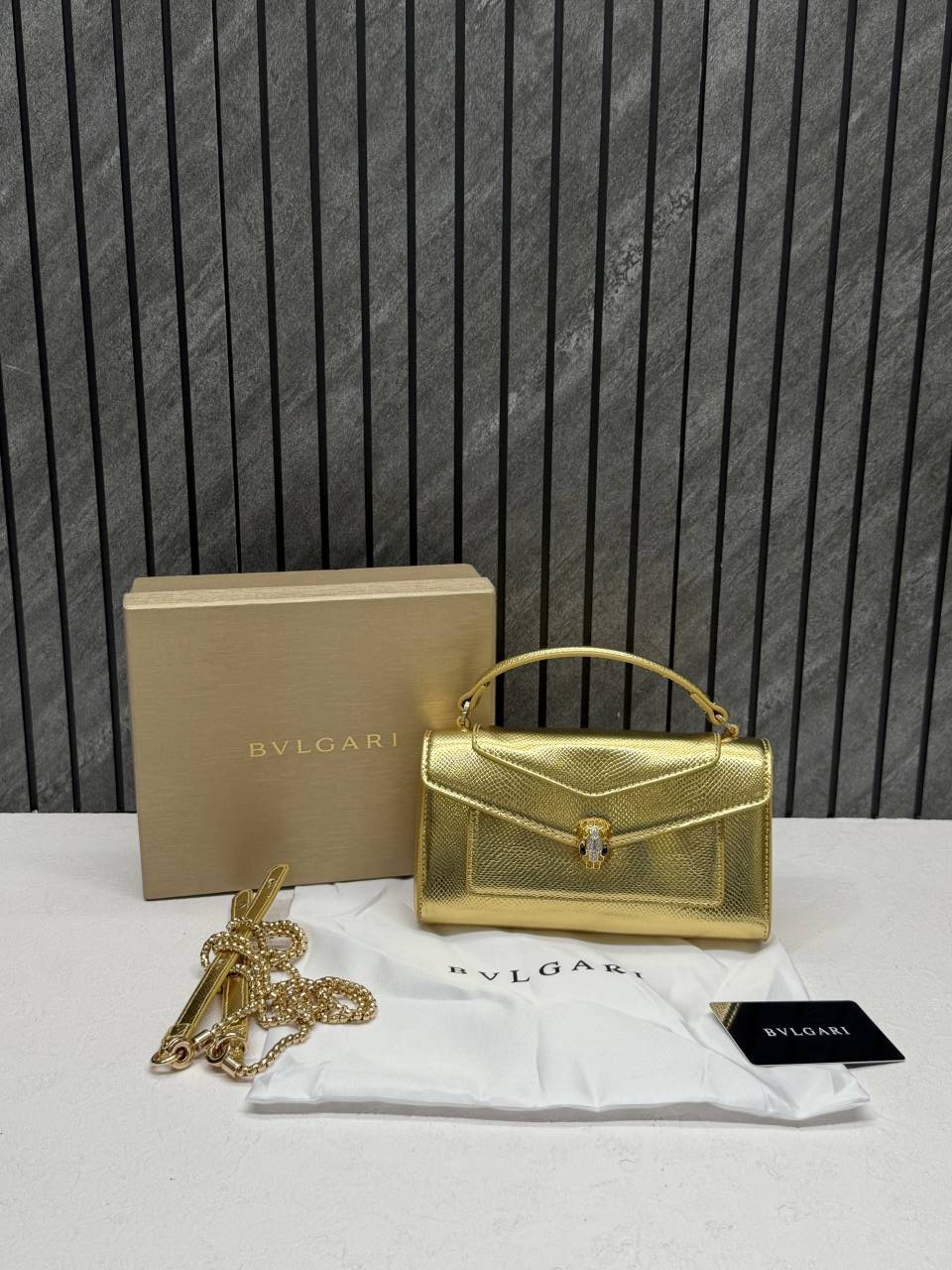 Bvlgari Serpenti Forever Phone Case Crossbody Bag With Top Handle Original Box Packing