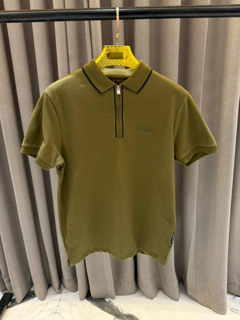 Hugo Bos Chest Logo Polo Olive