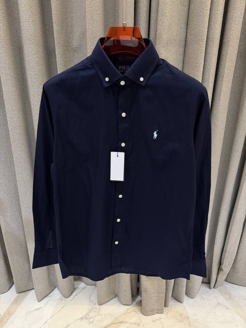 Ralph Lauren Linen Navy Blue Shirt
