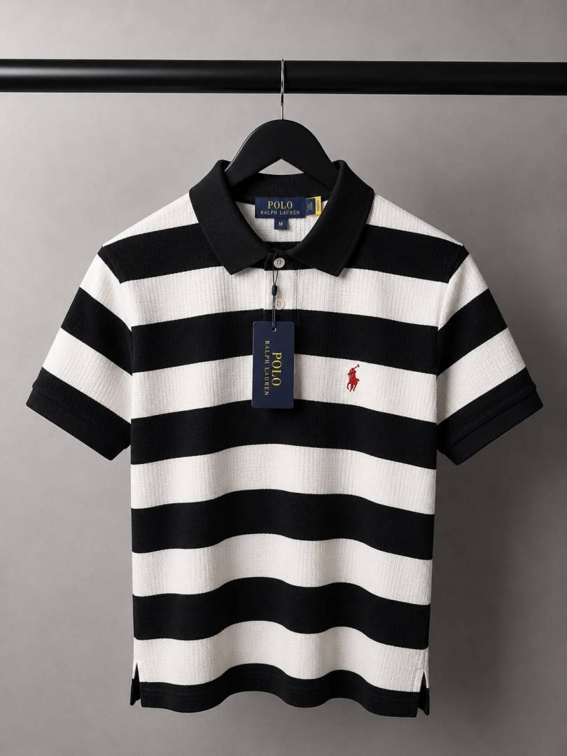 Ralp_ Laure_n Premium Knit Striped Polo T-Shirt With OG Box Packaging 1466. Sale offer VS1000