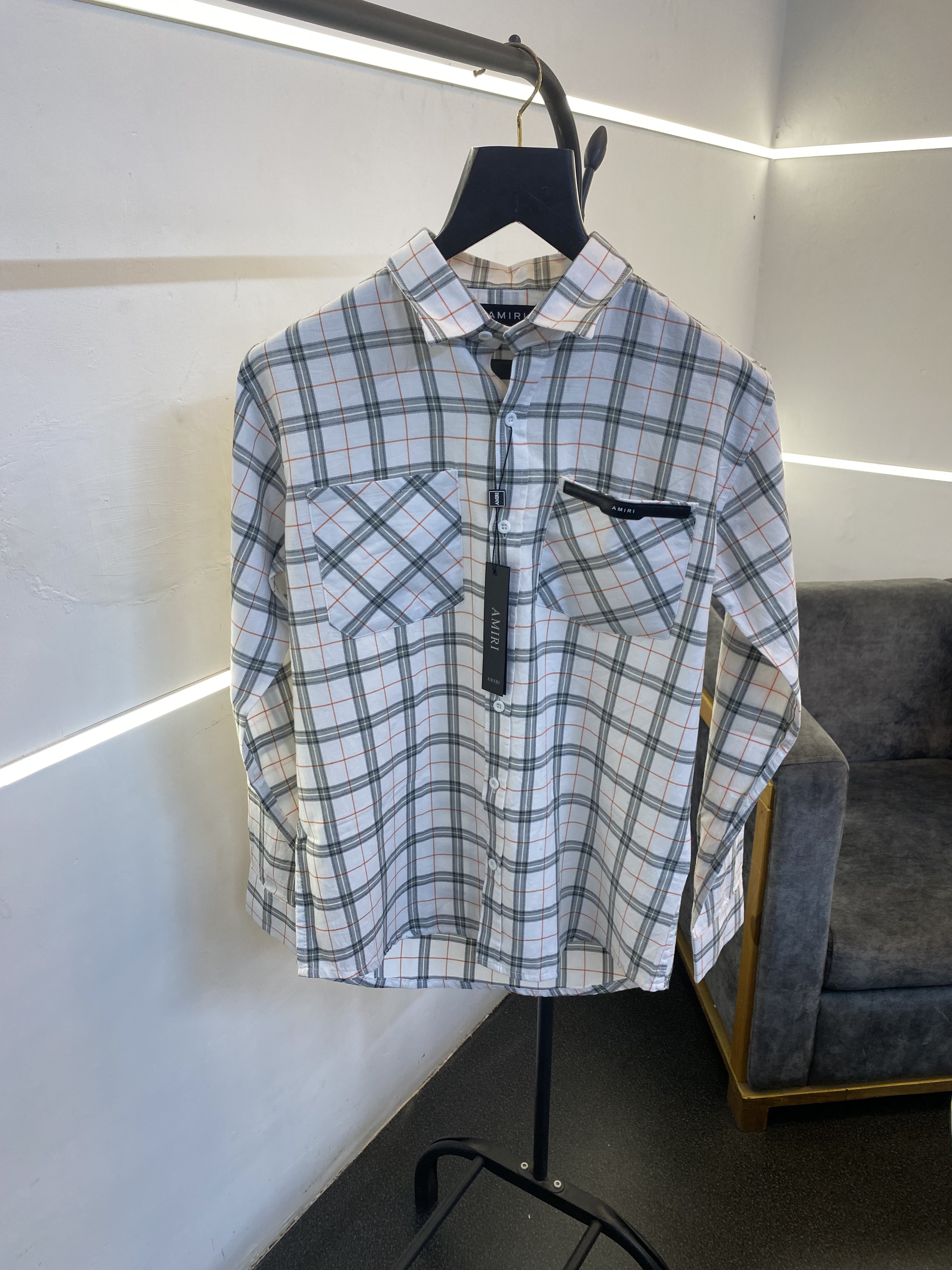 Ameeri style 3 checks imported box packing shirt white sale