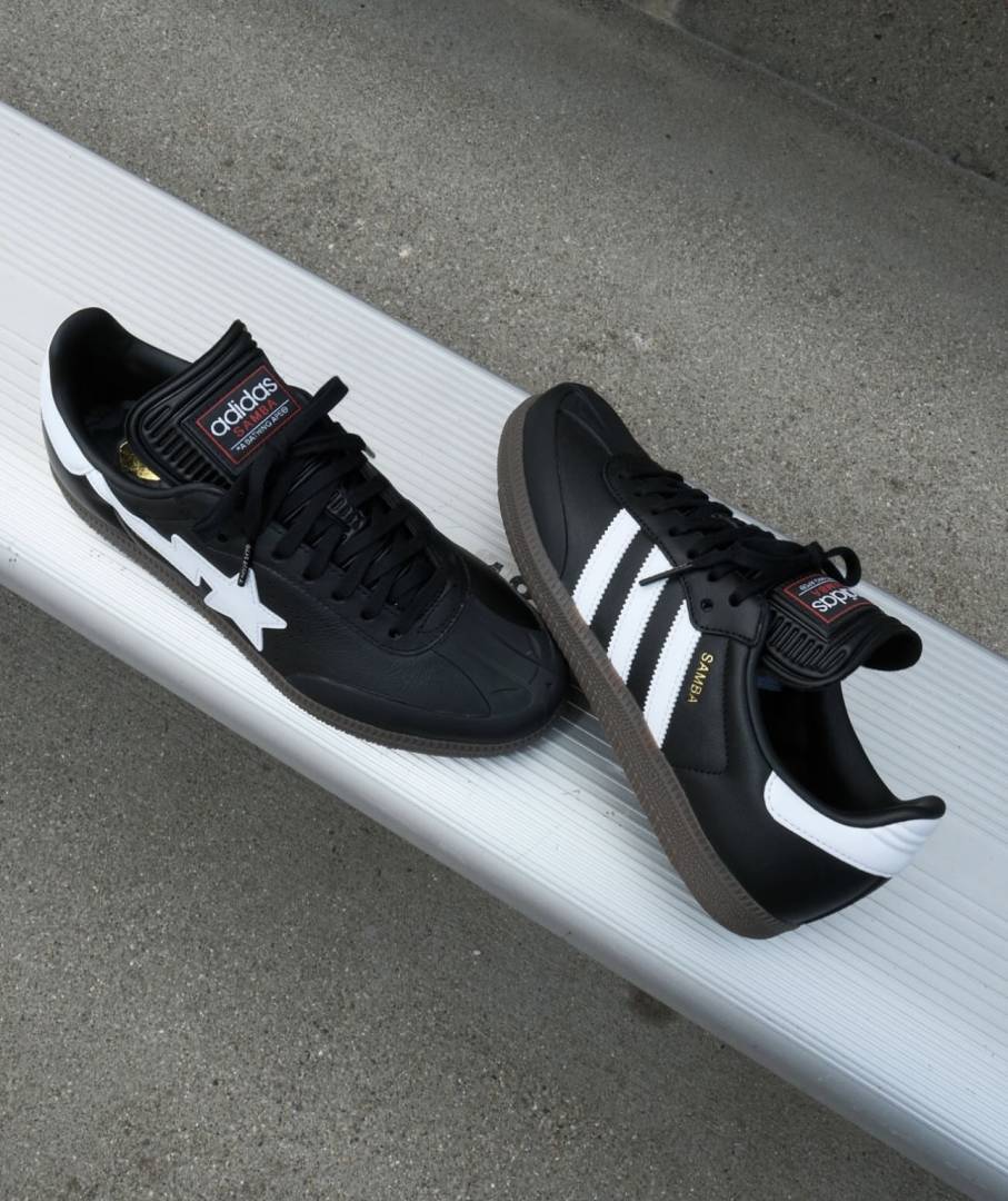 ADIDDAS SAMBA BAPE BLACK WHITE BLACK SNEAKER