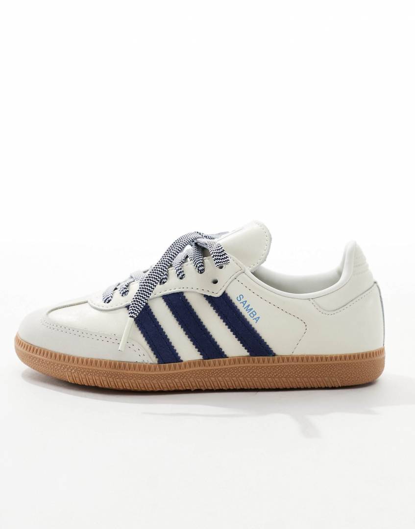 Adiddas Samba White Blue Leather