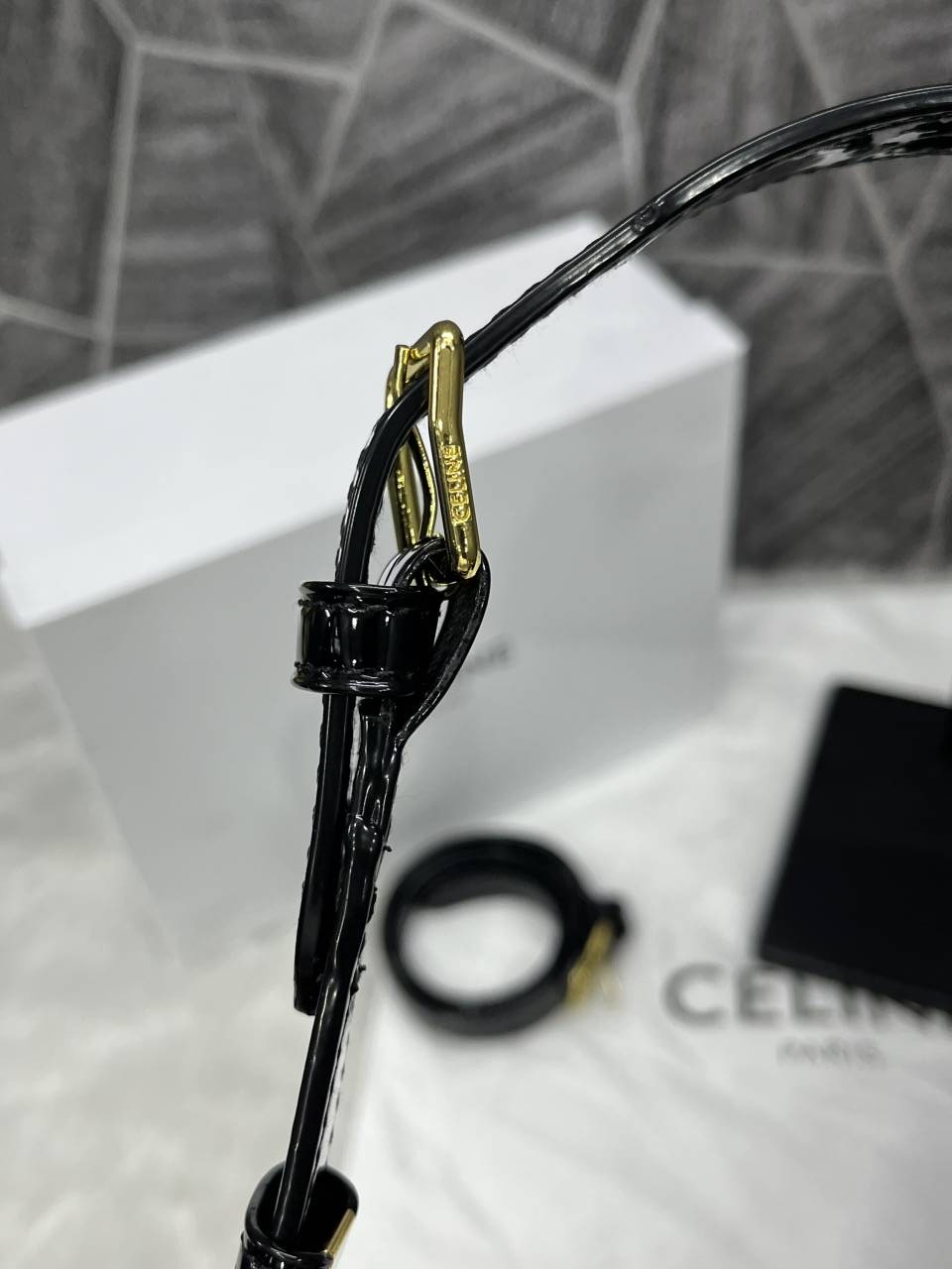 Celine Terence Black Shoulder Bag With Original Box & Long Belt