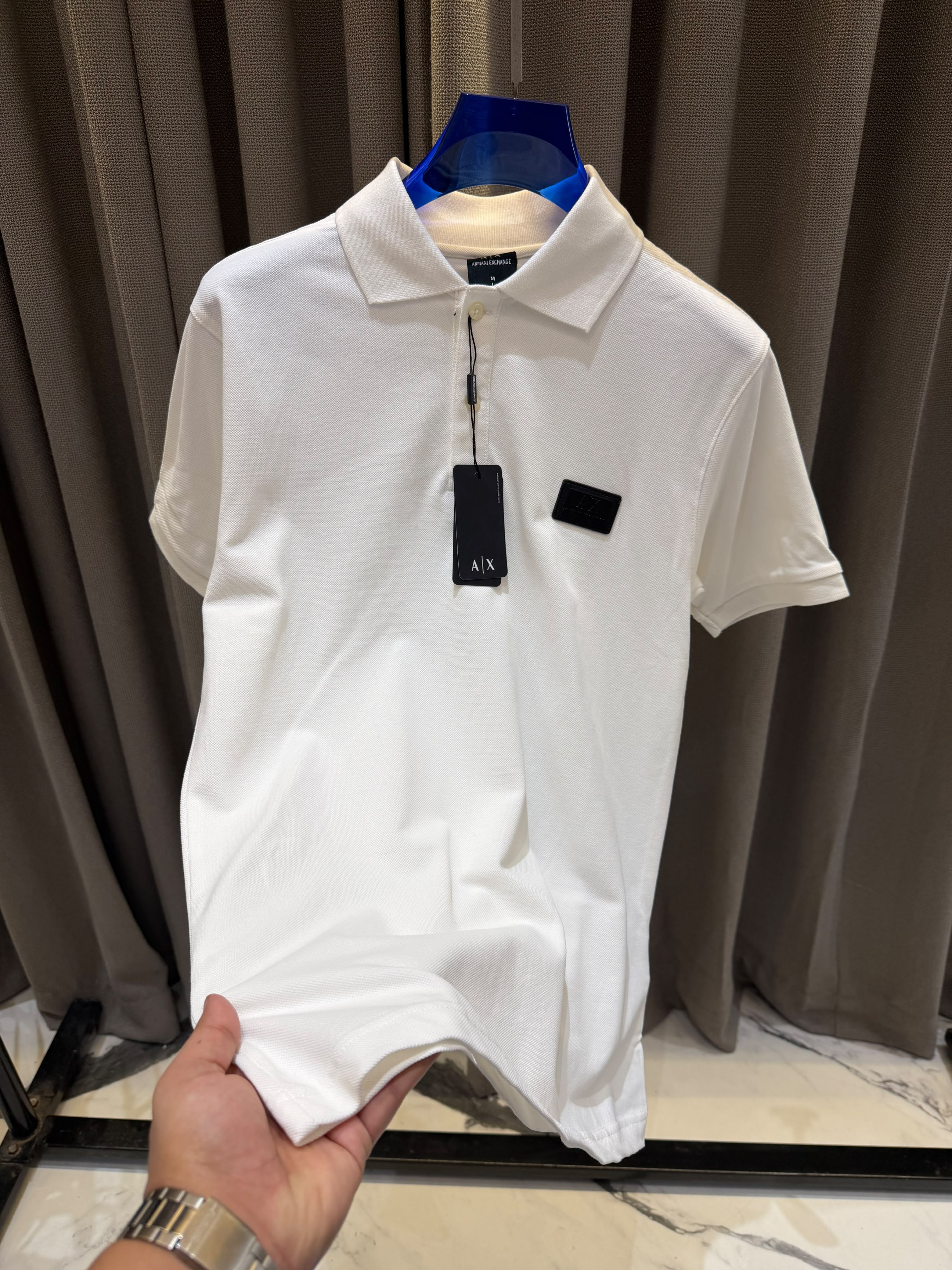 AX Chest Logo Polo T-shirt White