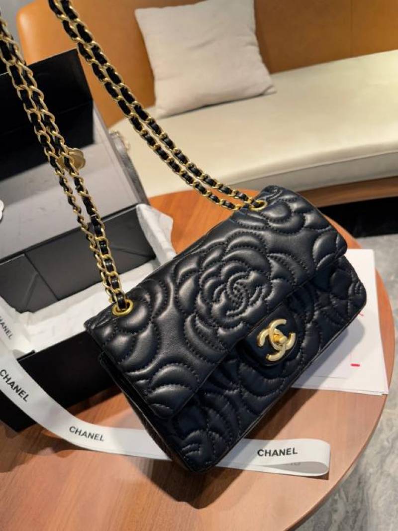 Chennel1208 Camellia Premium Limited Edition Bag With OG Box & Dust Bag (Black - 1208)