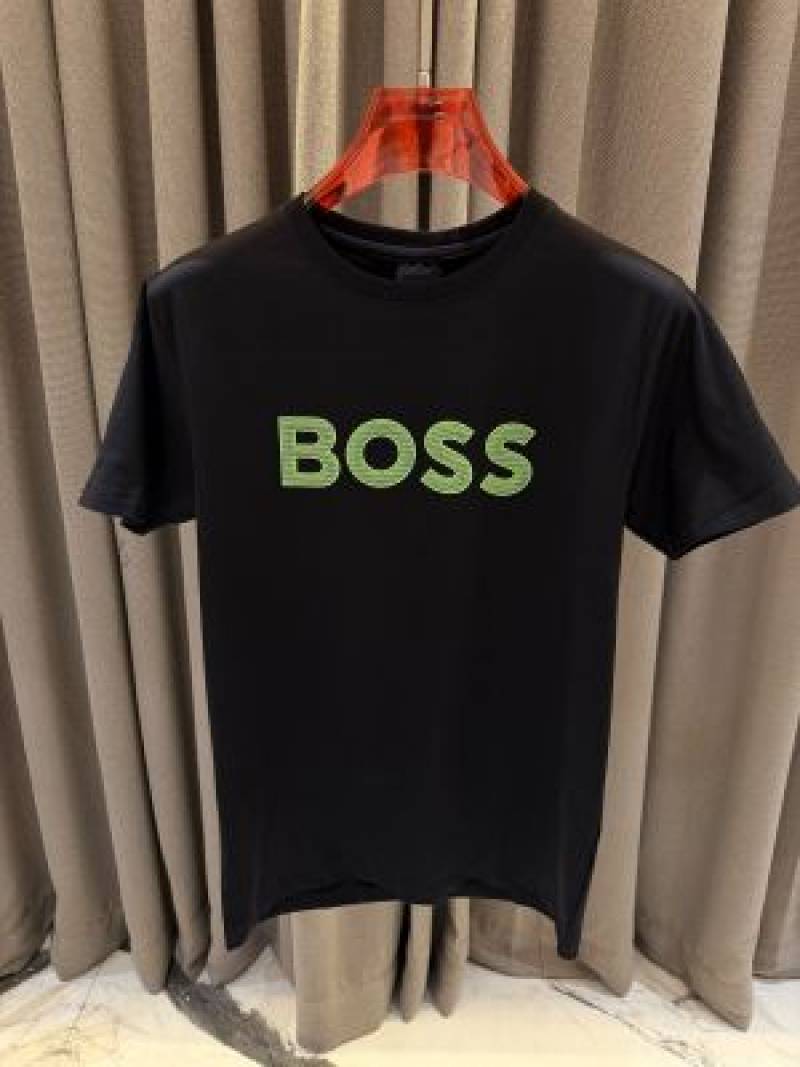 Boss Middle Brand Logo Round Neck T-shirt Black