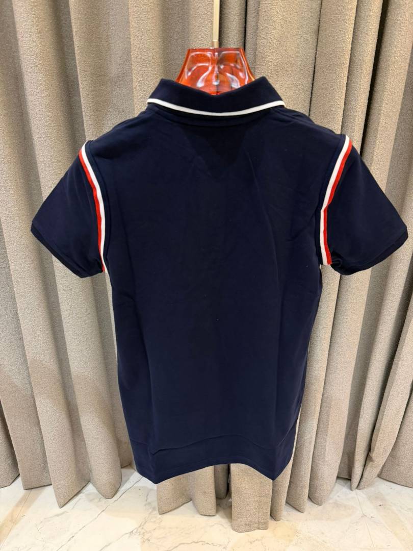 Burbery Chest Logo Polo T-shirt Black
