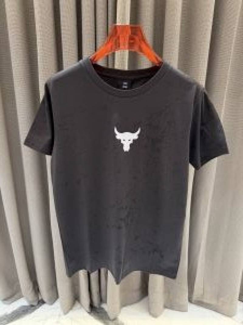 Under Armor Middle Brand Logo Round Neck T-shirt Black