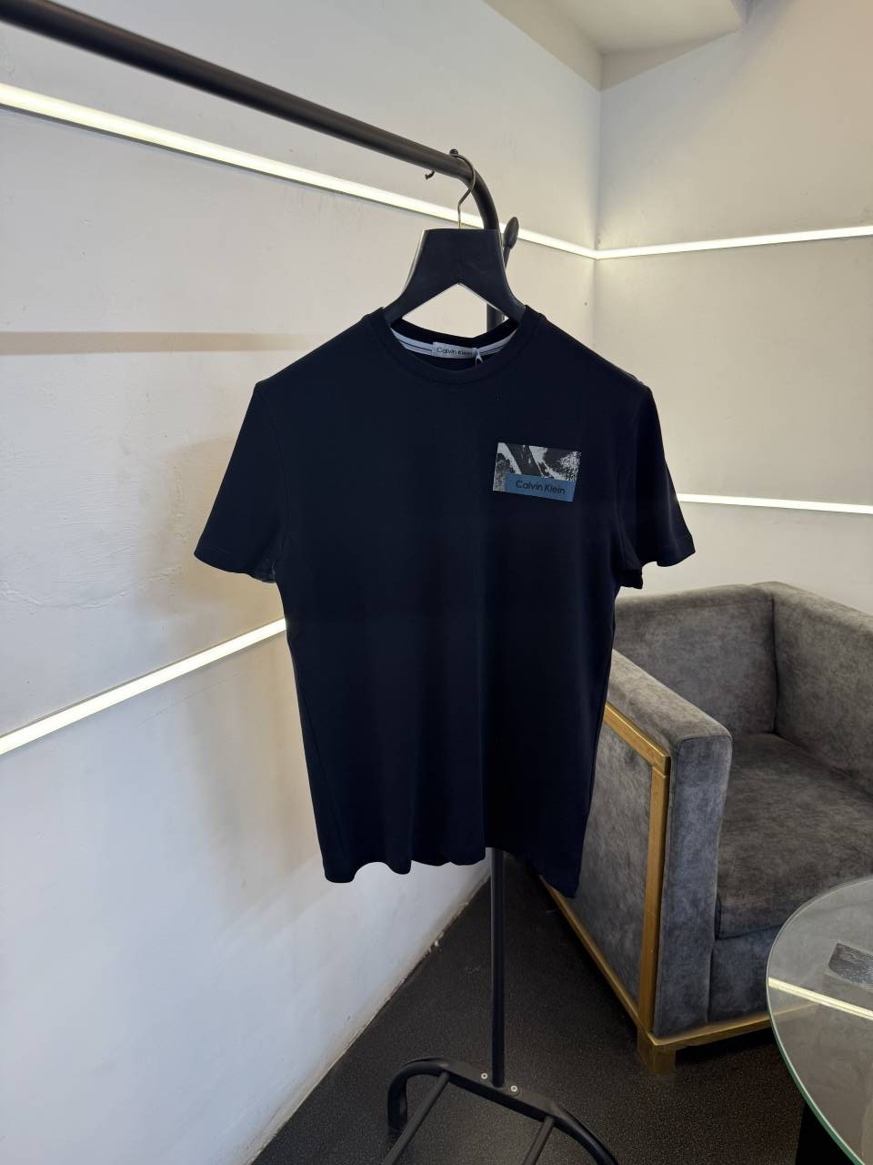 Calvin kline imported round neck tshirt navy blue sale