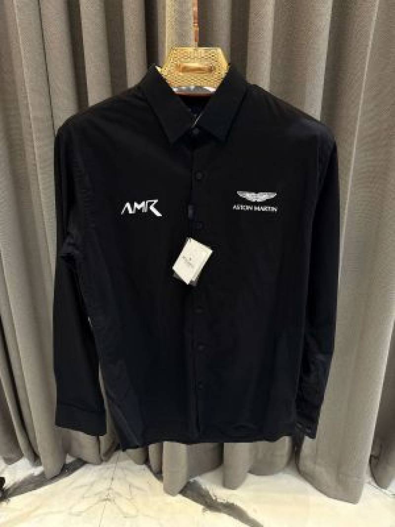 Hackett Aston Martin Chest Logo Full Sleeves Shirt Black