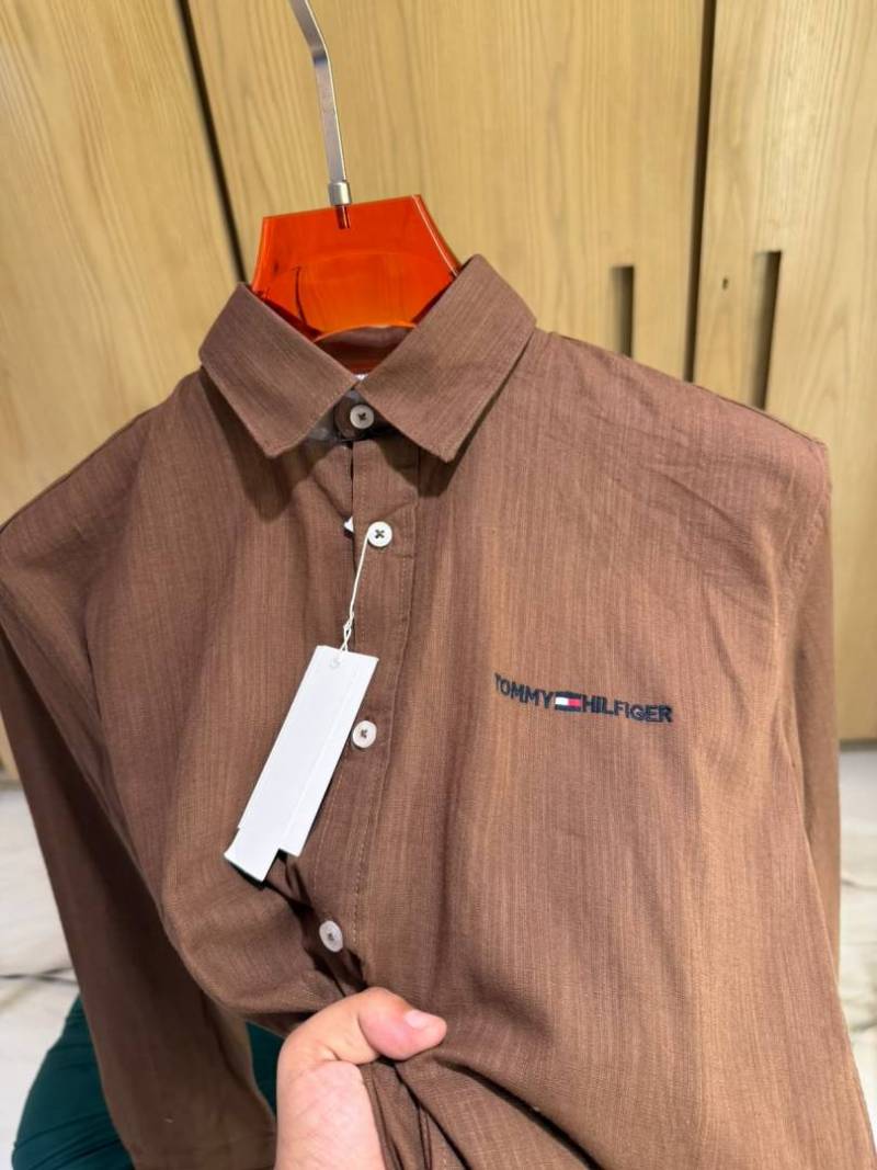 TOM-Y HILFIGER IMPORTED STORE ARTICLE SHIRT LINEN FABRIC
