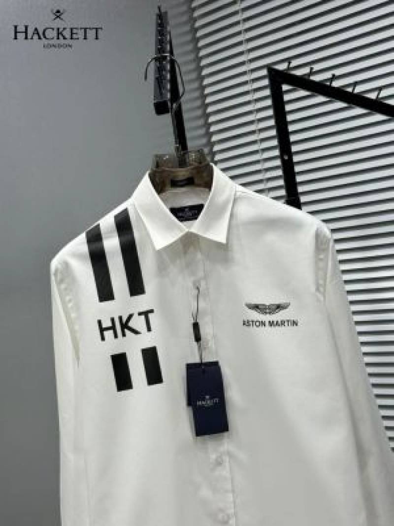 Hackett Chest Logo Full Sleeves Shirt White