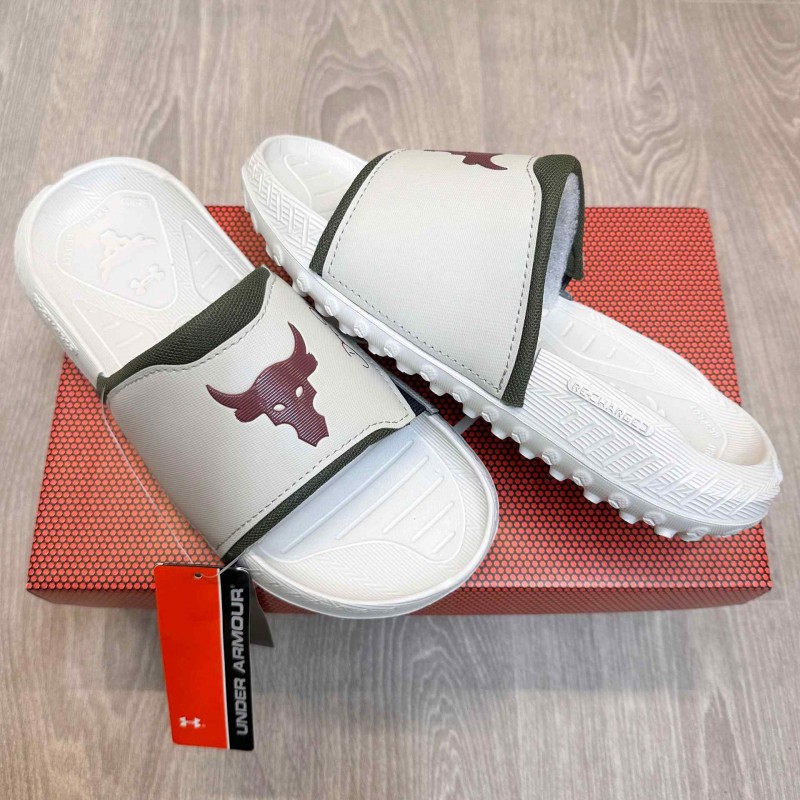 Under Armor Project Rock 3 Beige Brown Flip-Flop