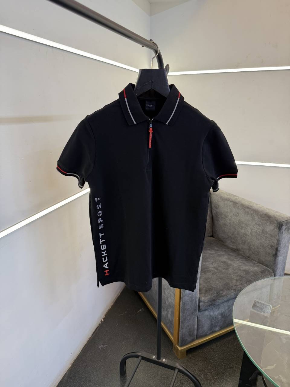Hackett sports imported polo tshirt black