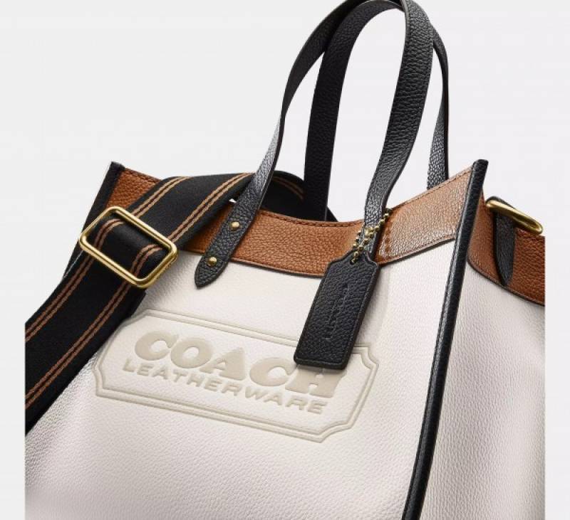 Coaach Field Tote Bag With OG Double Box & Dust Bag & Shoulder Strap & Extra Pouch (White - 116)