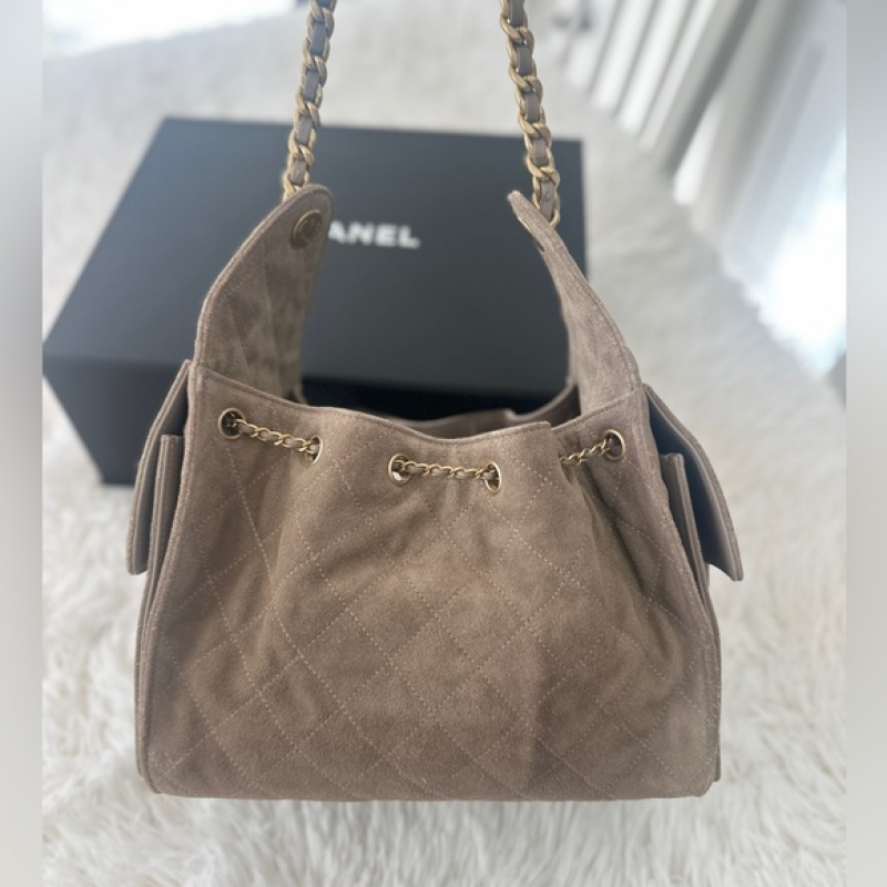 Channel Classic Hobo Premium Handbag Bag With OG Box & Dust Bag (White - 1158)