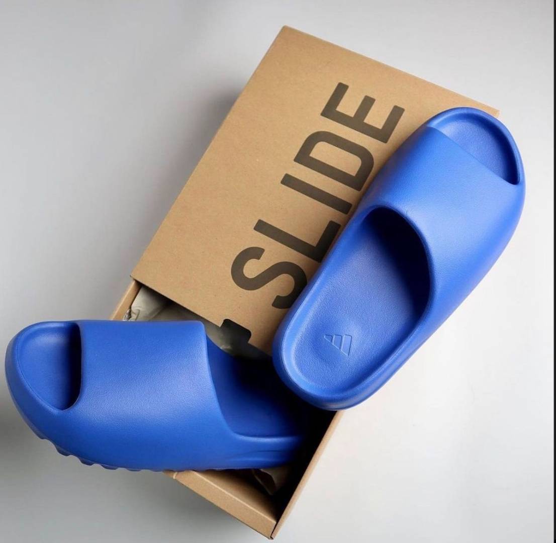 Adidaas Yeezy Slide Azure Blue UA Quality With Tag Butter Papar Og Box.