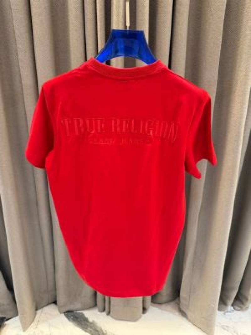 True Religion Embossed Logo Round Neck T-shirt Red