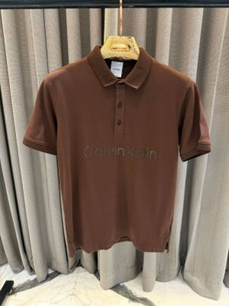 Calvin Kline Chest Logo Polo T-shirt Brown