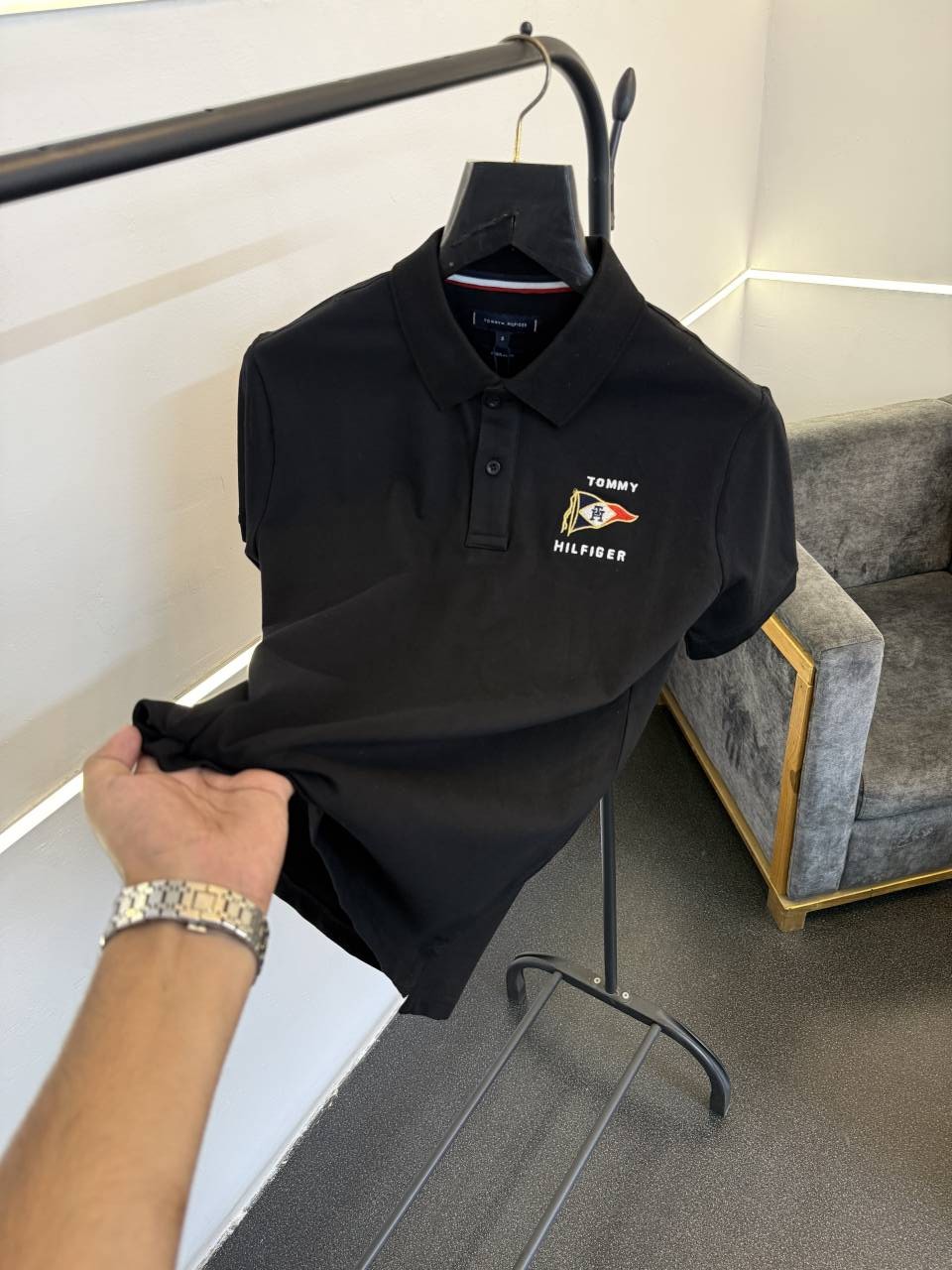 Tommy hilfigar imported polo tshirt black sale