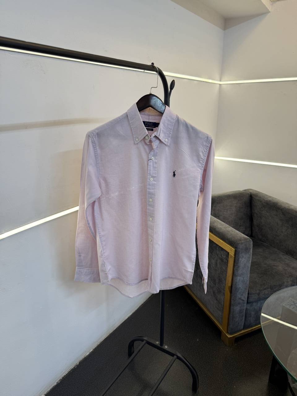 Ralph lauren linen imported shirt pink