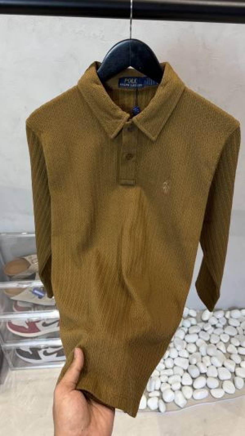 Ralp_ Lauren Full Sleeves Textured Polo 1055 Sale Offer VS1000