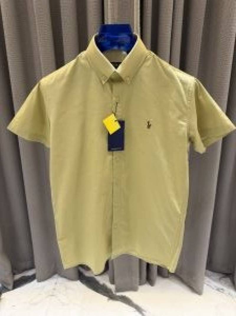 Ralp lauren Premium Half Cotton Mustard Green Shirt