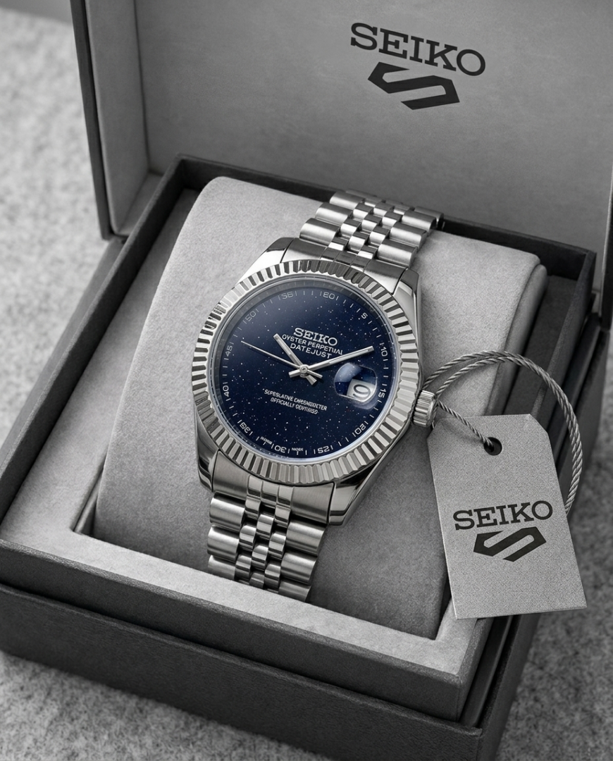 Seiko Oyster Perpetual Date Just Galaxy Blue video