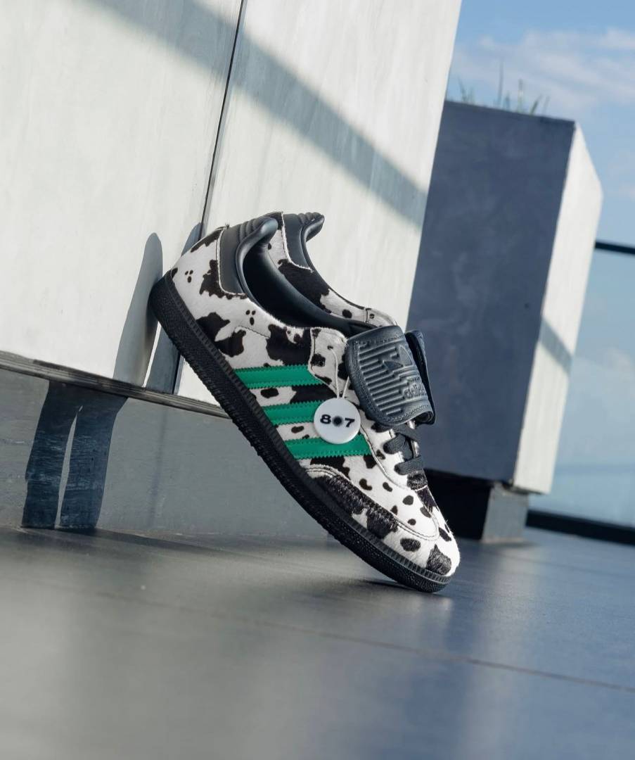ADIDDAS SAMBA LT COW PRINT BLACK WHITE