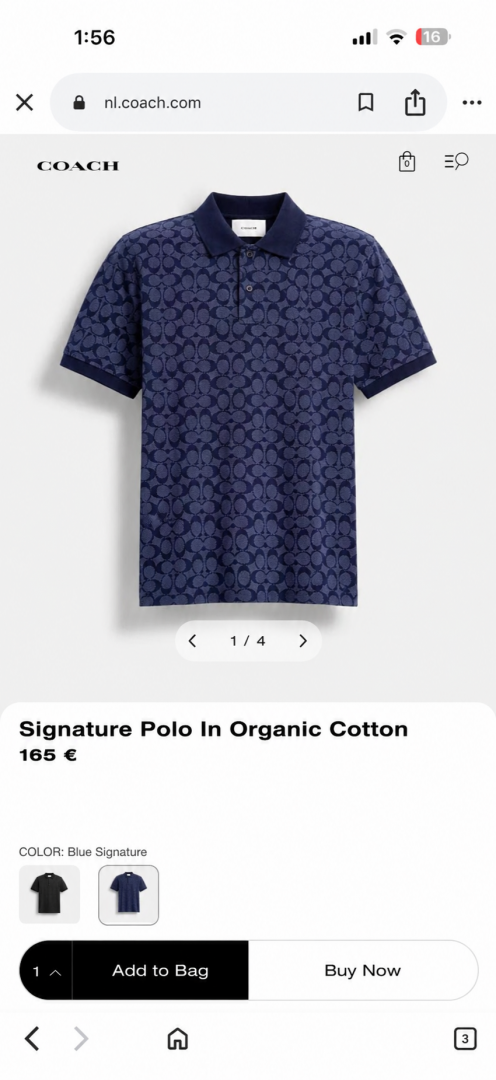 Coatch Full Monogram Polo T-shirt Navy